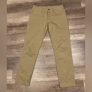 Buck Mason Uniform Khaki Slub Twill Maverick Slim Officer Pant (Size 33)